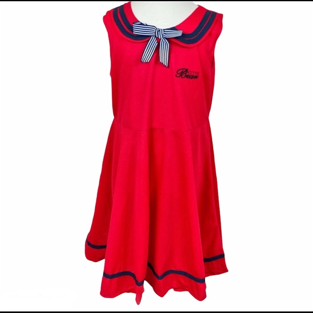 FIRM•BOUTIQUE NWT The Sailors Red Moon Red Navy Jersey Dress
